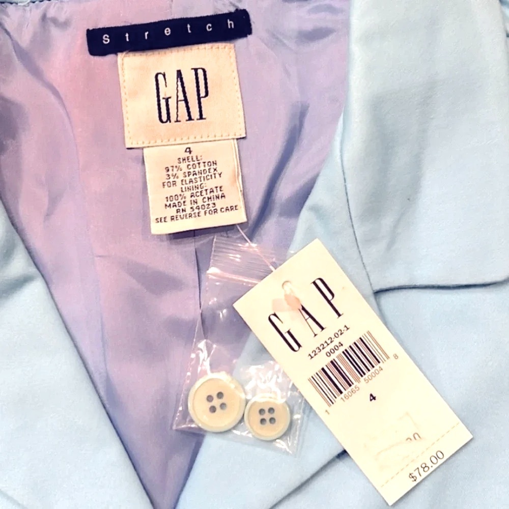 Gap Light Blue Button Closure Blazer Jacket Size 4 NWT - Picture 9 of 9